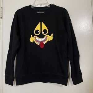 MOOSE KNUCKLES boys black print crew neck sweatshirt size XL